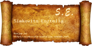 Simkovits Esztella névjegykártya